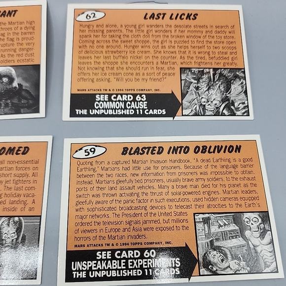 1994 Topps Mars Attacks 56-66 - 11 Cards Unpublished - Picture 12 of 16